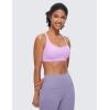 imageCRZ YOGA Strappy Sports Bras for Women  Criss Cross Back Wireless Padded Yoga Workout Cami TopLilac
