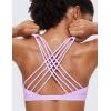 imageCRZ YOGA Strappy Sports Bras for Women  Criss Cross Back Wireless Padded Yoga Workout Cami TopLilac