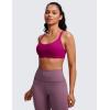 imageCRZ YOGA Strappy Sports Bras for Women  Criss Cross Back Wireless Padded Yoga Workout Cami TopMagenta Purple