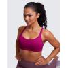 imageCRZ YOGA Strappy Sports Bras for Women  Criss Cross Back Wireless Padded Yoga Workout Cami TopMagenta Purple