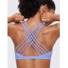 imageCRZ YOGA Strappy Sports Bras for Women  Criss Cross Back Wireless Padded Yoga Workout Cami TopPeriwinkle Purple