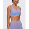 imageCRZ YOGA Strappy Sports Bras for Women  Criss Cross Back Wireless Padded Yoga Workout Cami TopPeriwinkle Purple