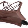 imageCRZ YOGA Strappy Sports Bras for Women  Criss Cross Back Wireless Padded Yoga Workout Cami TopTaupe