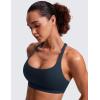 imageCRZ YOGA Strappy Sports Bras for Women  Criss Cross Back Wireless Padded Yoga Workout Cami TopTrue Navy