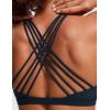 imageCRZ YOGA Strappy Sports Bras for Women  Criss Cross Back Wireless Padded Yoga Workout Cami TopTrue Navy