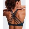 imageCRZ YOGA Strappy Sports Bras for Women  Criss Cross Back Wireless Padded Yoga Workout Cami TopTrue Navy