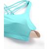 imageCRZ YOGA Strappy Sports Bras for Women  Criss Cross Back Wireless Padded Yoga Workout Cami TopTurquoise