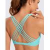 imageCRZ YOGA Strappy Sports Bras for Women  Criss Cross Back Wireless Padded Yoga Workout Cami TopTurquoise