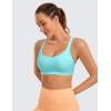 imageCRZ YOGA Strappy Sports Bras for Women  Criss Cross Back Wireless Padded Yoga Workout Cami TopTurquoise