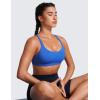 imageCRZ YOGA Strappy Sports Bras for Women  Criss Cross Back Wireless Padded Yoga Workout Cami TopWaves Blue