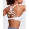 imageCRZ YOGA Strappy Sports Bras for Women  Criss Cross Back Wireless Padded Yoga Workout Cami TopWhite