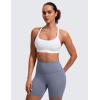 imageCRZ YOGA Strappy Sports Bras for Women  Criss Cross Back Wireless Padded Yoga Workout Cami TopWhite