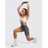 imageCRZ YOGA Strappy Sports Bras for Women  Criss Cross Back Wireless Padded Yoga Workout Cami TopWhite Apricot