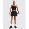 imageCRZ YOGA Tennis Skirt for Women High Waisted Flowy Golf Pickleball Athletic Casual A Line Skorts with PocketsBlack