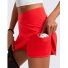 imageCRZ YOGA Tennis Skirt for Women High Waisted Flowy Golf Pickleball Athletic Casual A Line Skorts with PocketsDeep Red