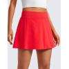 imageCRZ YOGA Tennis Skirt for Women High Waisted Flowy Golf Pickleball Athletic Casual A Line Skorts with PocketsDeep Red