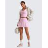 imageCRZ YOGA Tennis Skirt for Women High Waisted Flowy Golf Pickleball Athletic Casual A Line Skorts with PocketsPink Peony