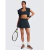 imageCRZ YOGA Tennis Skirt for Women High Waisted Flowy Golf Pickleball Athletic Casual A Line Skorts with PocketsTrue Navy