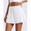 imageCRZ YOGA Tennis Skirt for Women High Waisted Flowy Golf Pickleball Athletic Casual A Line Skorts with PocketsWhite