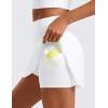 imageCRZ YOGA Tennis Skirt for Women High Waisted Flowy Golf Pickleball Athletic Casual A Line Skorts with PocketsWhite