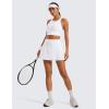imageCRZ YOGA Tennis Skirt for Women High Waisted Flowy Golf Pickleball Athletic Casual A Line Skorts with PocketsWhite