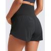 imageCRZ YOGA Women 2 in 1 Maternity Workout Shorts Over Belly 3 Split Soft Athletic Running Casual Pregnancy with PocketsBlack