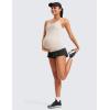 imageCRZ YOGA Women 2 in 1 Maternity Workout Shorts Over Belly 3 Split Soft Athletic Running Casual Pregnancy with PocketsBlack