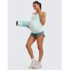 imageCRZ YOGA Women 2 in 1 Maternity Workout Shorts Over Belly 3 Split Soft Athletic Running Casual Pregnancy with PocketsGrey Sage