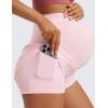 imageCRZ YOGA Women 2 in 1 Maternity Workout Shorts Over Belly 3 Split Soft Athletic Running Casual Pregnancy with PocketsStrawberry Pink