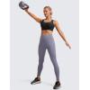 imageCRZ YOGA Womens Flex Sculpt Racerback Sports Bra  U Neck Medium Impact Padded Wireless Workout Gym Crop TopBlack