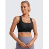 imageCRZ YOGA Womens Flex Sculpt Racerback Sports Bra  U Neck Medium Impact Padded Wireless Workout Gym Crop TopBlack