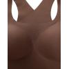 imageCRZ YOGA Womens Flex Sculpt Racerback Sports Bra  U Neck Medium Impact Padded Wireless Workout Gym Crop TopCoffee Brown