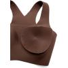 imageCRZ YOGA Womens Flex Sculpt Racerback Sports Bra  U Neck Medium Impact Padded Wireless Workout Gym Crop TopCoffee Brown