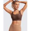 imageCRZ YOGA Womens Flex Sculpt Racerback Sports Bra  U Neck Medium Impact Padded Wireless Workout Gym Crop TopCoffee Brown