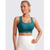 imageCRZ YOGA Womens Flex Sculpt Racerback Sports Bra  U Neck Medium Impact Padded Wireless Workout Gym Crop TopGreen Jade