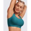 imageCRZ YOGA Womens Flex Sculpt Racerback Sports Bra  U Neck Medium Impact Padded Wireless Workout Gym Crop TopGreen Jade