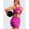 imageCRZ YOGA Womens Flex Sculpt Racerback Sports Bra  U Neck Medium Impact Padded Wireless Workout Gym Crop TopMagenta Purple