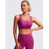 imageCRZ YOGA Womens Flex Sculpt Racerback Sports Bra  U Neck Medium Impact Padded Wireless Workout Gym Crop TopMagenta Purple