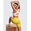 imageCRZ YOGA Womens Flex Sculpt Racerback Sports Bra  U Neck Medium Impact Padded Wireless Workout Gym Crop TopMilky White Bone