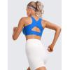imageCRZ YOGA Womens Flex Sculpt Racerback Sports Bra  U Neck Medium Impact Padded Wireless Workout Gym Crop TopSparkle Blue
