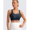 imageCRZ YOGA Womens Flex Sculpt Racerback Sports Bra  U Neck Medium Impact Padded Wireless Workout Gym Crop TopTrue Navy