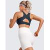 imageCRZ YOGA Womens Flex Sculpt Racerback Sports Bra  U Neck Medium Impact Padded Wireless Workout Gym Crop TopTrue Navy