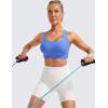 imageCRZ YOGA Womens Flex Sculpt Racerback Sports Bra  U Neck Medium Impact Padded Wireless Workout Gym Crop TopWild Indigo