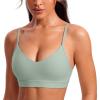 imageCRZ YOGA Butterluxe VNeck Sports Bras for Women  Adjustable Thin Straps Padded Yoga Top Basic Wireless CamisoleGreen Palm Court