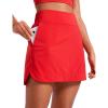 imageCRZ YOGA High Waisted Golf Skirts for Women A Line Tennis Athletic Casual Skort with Inner Shorts PocketsDeep Red