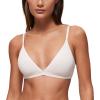 imageCRZ YOGA Softhold Womens Double Lined Triangle Bralette  Adjustable Straps Unlined Wireless Cami Plunge TShirt Everyday BraMilky White