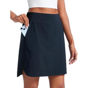 imageCRZ YOGA Golf Skirts for Women 18 High Waisted A Line Athletic Casual Tennis Skort with Shorts PocketsTrue Navy