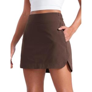 imageCRZ YOGA High Waisted Golf Skirts for Women A Line Tennis Athletic Casual Skort with Inner Shorts PocketsHot Fudge Brown