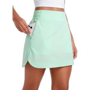 imageCRZ YOGA High Waisted Golf Skirts for Women A Line Tennis Athletic Casual Skort with Inner Shorts PocketsMint Moment