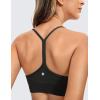 imageCRZ YOGA Butterluxe Womens YBack Racerback Sports Bra  Spaghetti Straps Wireless Scoop Neck Athletic Padded Yoga TopsBlack